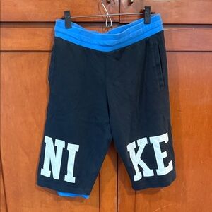 Nike Kids Black Shorts with Blue Trim